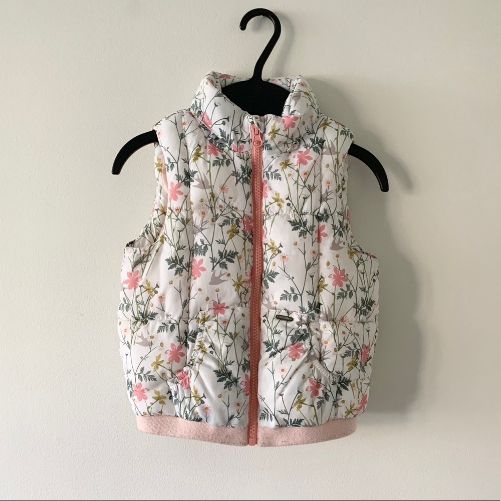 Zara Toddler Floral Puffer Vest Sz 2/3